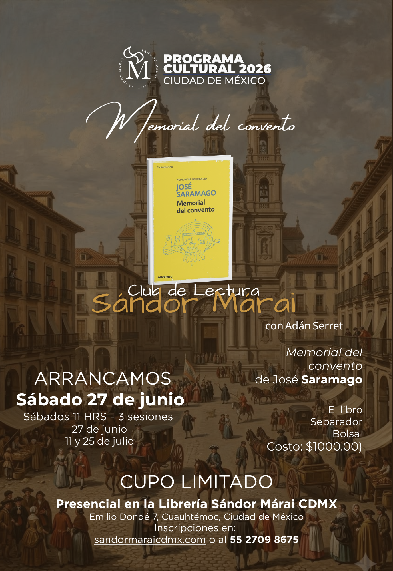 Club de lectura-Memorial del convento (3 sesiones)